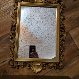 Vintage 1988 Homco Gold Hollywood Regency Wall Mirror #2151